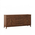 Credenza 180 x 45 x 100 cm in legno marrone con 6 cassetti e 4 ante stile classico