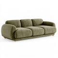 Divano 3 posti 230 cm in tessuto verde oliva - stile moderno