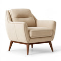 Poltrona 75 x 80 x 95 cm in tessuto beige con gambe in legno - stile moderno per soggiorno